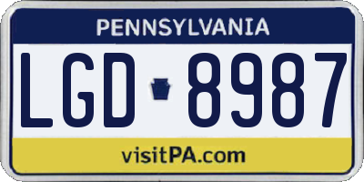PA license plate LGD8987