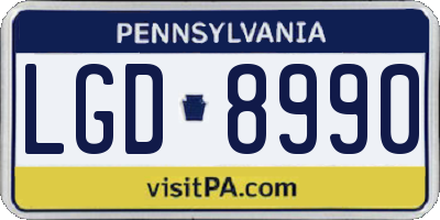 PA license plate LGD8990