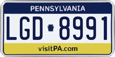 PA license plate LGD8991