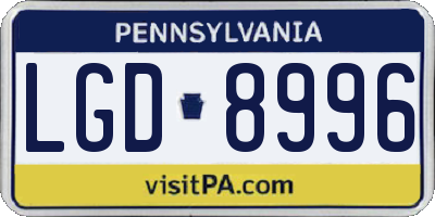 PA license plate LGD8996