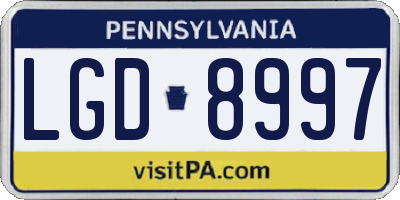 PA license plate LGD8997