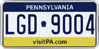 PA license plate LGD9004