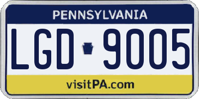 PA license plate LGD9005