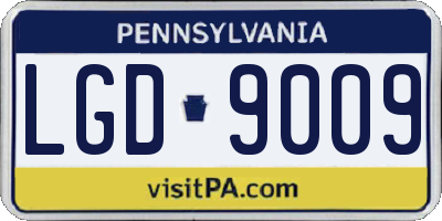 PA license plate LGD9009