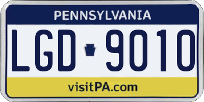 PA license plate LGD9010