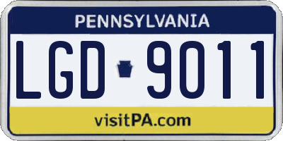 PA license plate LGD9011