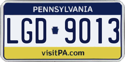 PA license plate LGD9013