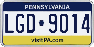 PA license plate LGD9014