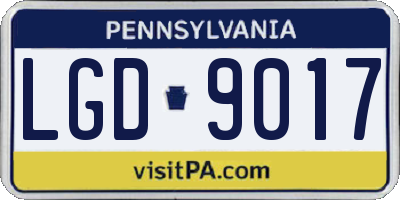 PA license plate LGD9017