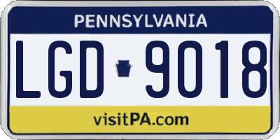 PA license plate LGD9018
