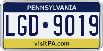 PA license plate LGD9019