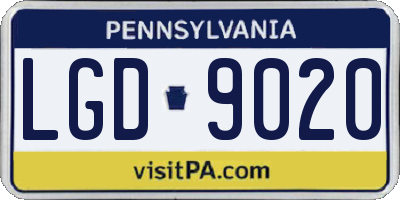 PA license plate LGD9020