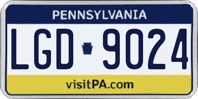 PA license plate LGD9024