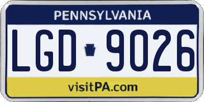 PA license plate LGD9026