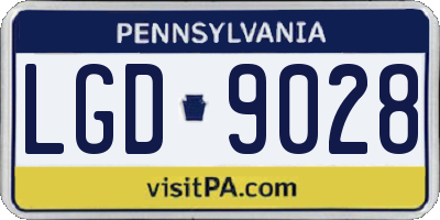PA license plate LGD9028