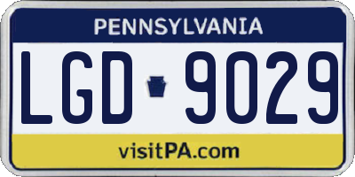 PA license plate LGD9029
