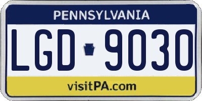 PA license plate LGD9030