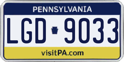 PA license plate LGD9033
