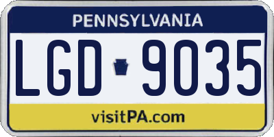 PA license plate LGD9035