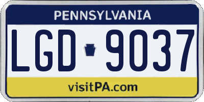 PA license plate LGD9037