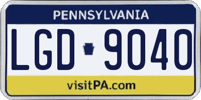 PA license plate LGD9040