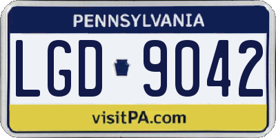 PA license plate LGD9042