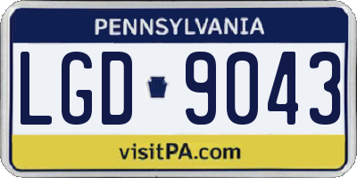 PA license plate LGD9043