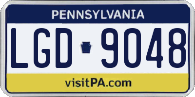 PA license plate LGD9048