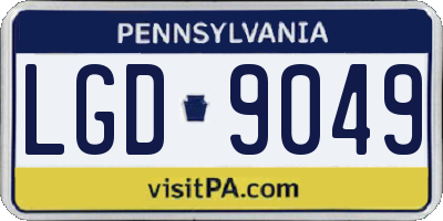 PA license plate LGD9049