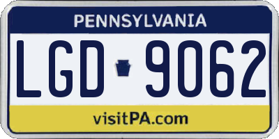 PA license plate LGD9062