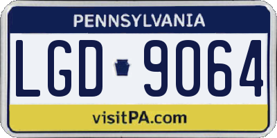 PA license plate LGD9064