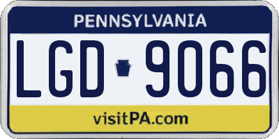 PA license plate LGD9066
