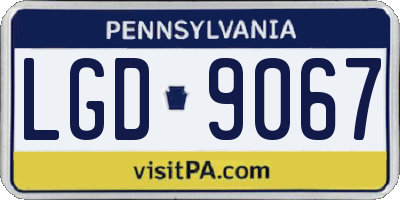 PA license plate LGD9067