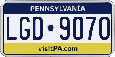 PA license plate LGD9070
