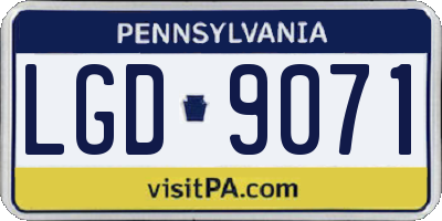 PA license plate LGD9071