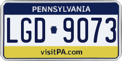 PA license plate LGD9073