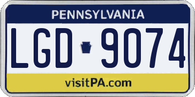 PA license plate LGD9074