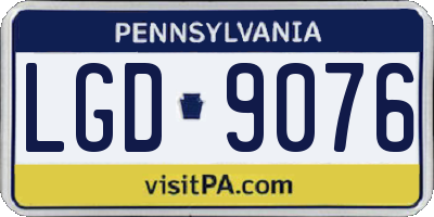 PA license plate LGD9076