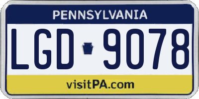 PA license plate LGD9078
