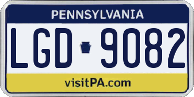 PA license plate LGD9082