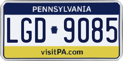 PA license plate LGD9085
