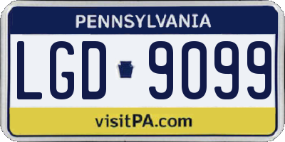PA license plate LGD9099