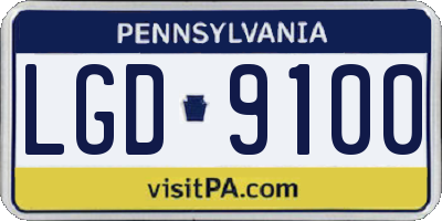 PA license plate LGD9100
