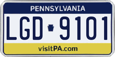 PA license plate LGD9101