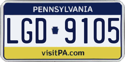 PA license plate LGD9105