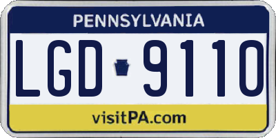 PA license plate LGD9110