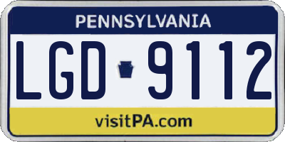 PA license plate LGD9112