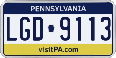 PA license plate LGD9113