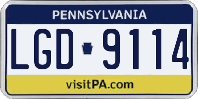 PA license plate LGD9114