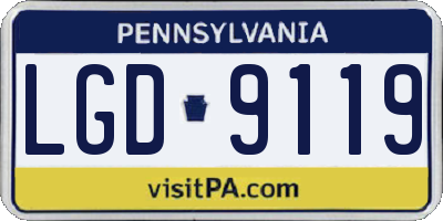 PA license plate LGD9119